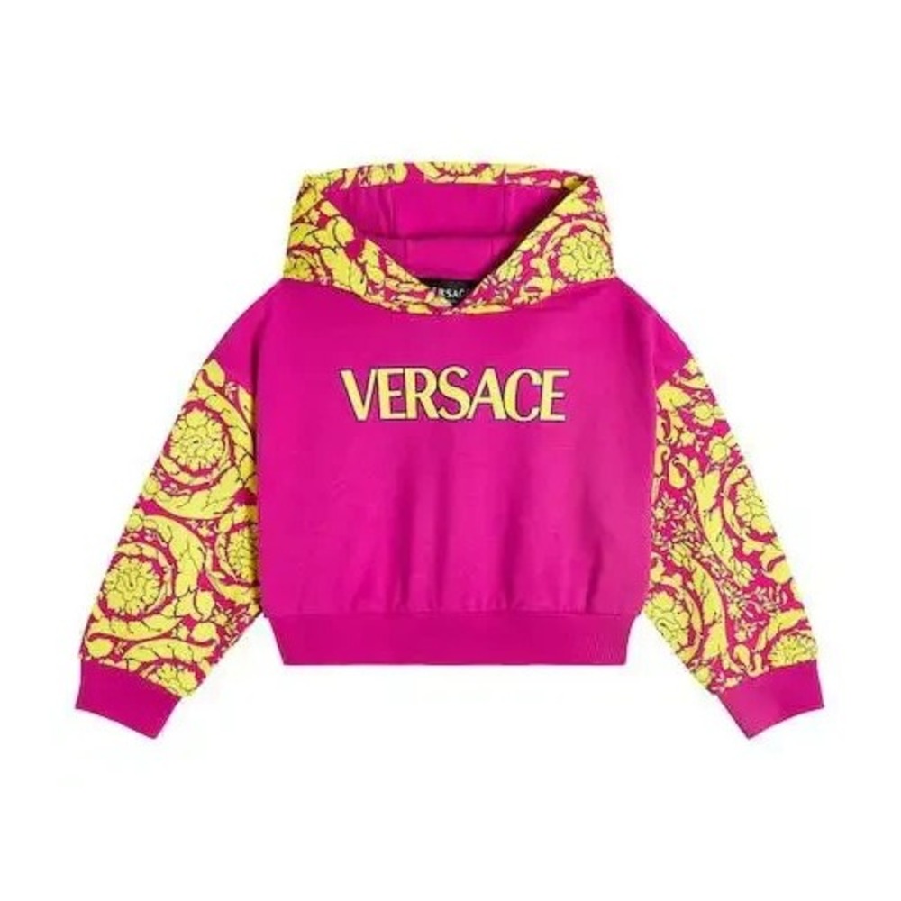 Versace Kids Barocco Pink and Yellow Hoodie Size 10A 10 NWT $350